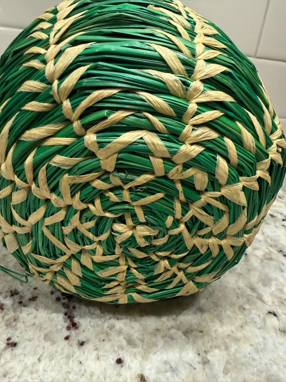 Threshold Fall Decor: Large Green and Natural Woven Decorative Pumpkin NWT